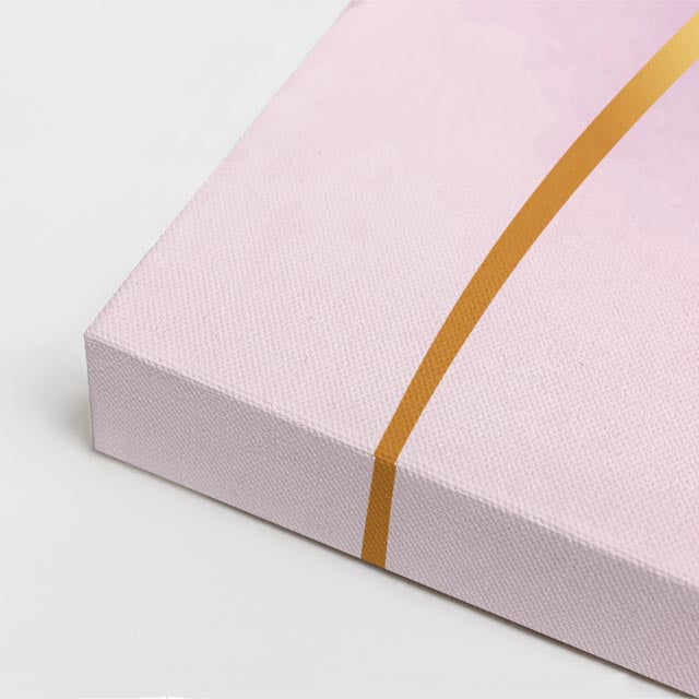 Cuadro canvas Acuarela Rosa Lineas Doradas - Contemporaneos Abstractos - Vista CloseUp