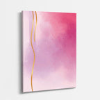 Cuadro canvas Acuarela Rosa Lineas Doradas - Contemporaneos Abstractos - Vista Perspectiva
