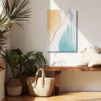 Cuadro canvas Formas Naranja y Teal Fluidas - Contemporaneos Abstractos - Vista Lifestyle