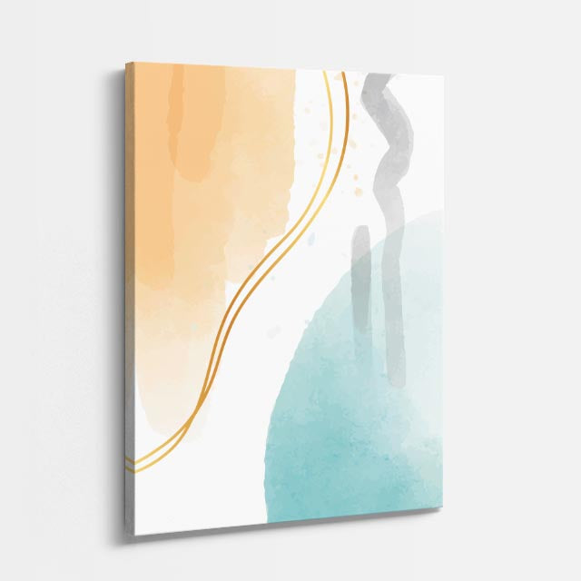 Cuadro canvas Formas Naranja y Teal Fluidas - Contemporaneos Abstractos - Vista Perspectiva