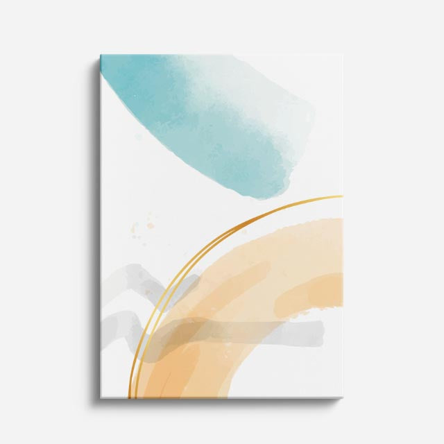 Cuadro canvas Minimalista Teal Circulo Dorado - Contemporaneos Abstractos - Vista Frente