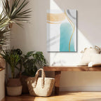 Cuadro canvas Lineas Teal y Gris Organicas - Contemporaneos Abstractos - Vista Lifestyle