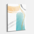 Cuadro canvas Lineas Teal y Gris Organicas - Contemporaneos Abstractos - Vista Perspectiva