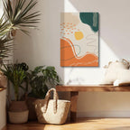 Cuadro canvas Formas Naranja y Verde Oscuro - Contemporaneos Abstractos - Vista Lifestyle