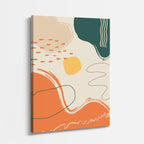 Cuadro canvas Formas Naranja y Verde Oscuro - Contemporaneos Abstractos - Vista Perspectiva