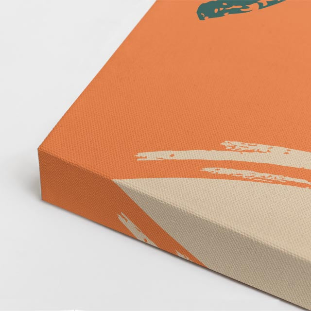 Cuadro canvas Manchas Naranja Verde Oscuro Ondas - Contemporaneos Abstractos - Vista CloseUp