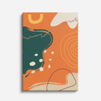 Cuadro canvas Manchas Naranja Verde Oscuro Ondas - Contemporaneos Abstractos - Vista Frente