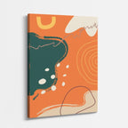Cuadro canvas Manchas Naranja Verde Oscuro Ondas - Contemporaneos Abstractos - Vista Perspectiva