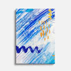 Cuadro canvas Trazos Azul Electrico y Naranja - Contemporaneos Abstractos - Vista Frente