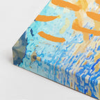 Cuadro canvas Lineas Azul y Naranja Expresivas - Contemporaneos Abstractos - Vista CloseUp