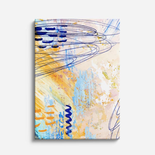Cuadro canvas Lineas Azul y Naranja Expresivas - Contemporaneos Abstractos - Vista Frente