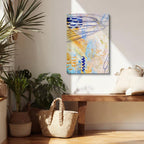 Cuadro canvas Lineas Azul y Naranja Expresivas - Contemporaneos Abstractos - Vista Lifestyle