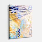 Cuadro canvas Lineas Azul y Naranja Expresivas - Contemporaneos Abstractos - Vista Perspectiva