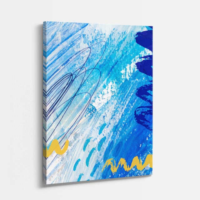 Cuadro canvas Pinceladas Azul Electrico Textura - Contemporaneos Abstractos - Vista Perspectiva