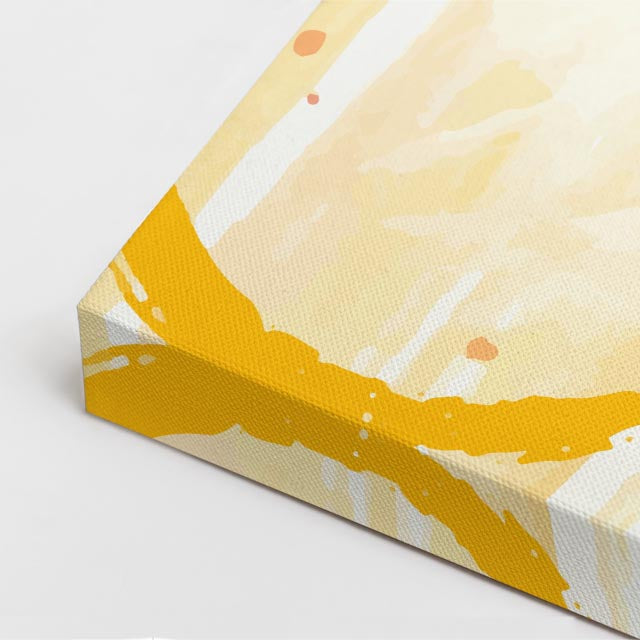 Cuadro canvas Circulos Naranja y Rosa Acuarela - Contemporaneos Abstractos - Vista CloseUp
