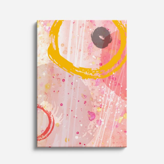 Cuadro canvas Pinceladas Naranja y Rosa Vibrantes - Contemporaneos Abstractos - Vista Frente