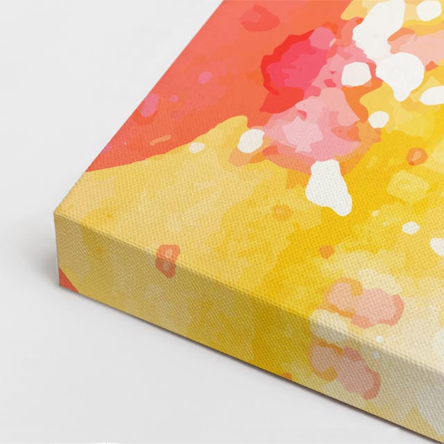 Cuadro canvas Acuarela Amarillo Rosa Salpicada - Contemporaneos Abstractos - Vista CloseUp