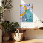 Cuadro canvas Circulos Naranja Pinceladas Textura - Contemporaneos Abstractos - Vista Lifestyle