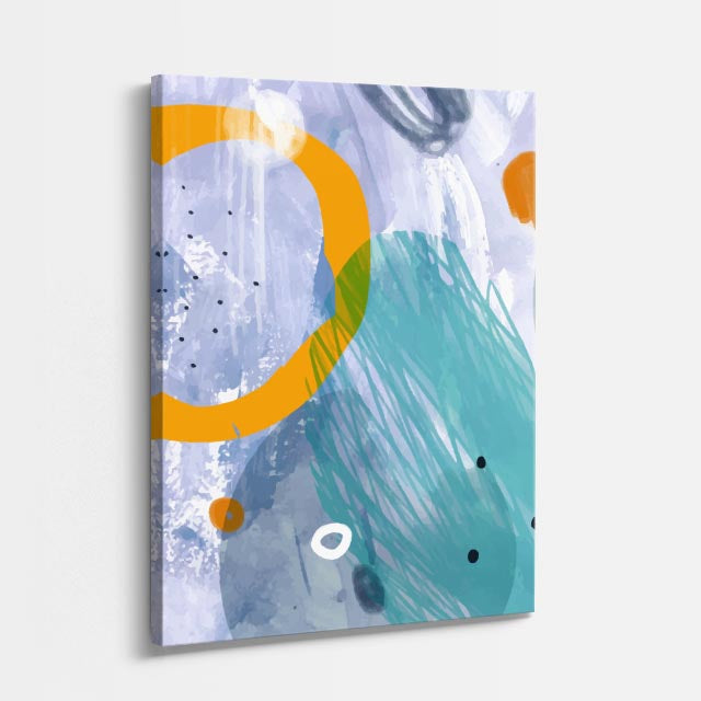 Cuadro canvas Circulos Naranja Pinceladas Textura - Contemporaneos Abstractos - Vista Perspectiva