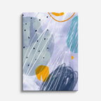 Cuadro canvas Trazos Gris Azul y Naranja Suaves - Contemporaneos Abstractos - Vista Frente