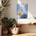 Cuadro canvas Trazos Gris Azul y Naranja Suaves - Contemporaneos Abstractos - Vista Lifestyle