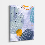 Cuadro canvas Trazos Gris Azul y Naranja Suaves - Contemporaneos Abstractos - Vista Perspectiva