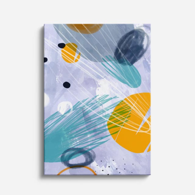 Cuadro canvas Puntos Azul y Naranja Geometrico - Contemporaneos Abstractos - Vista Frente