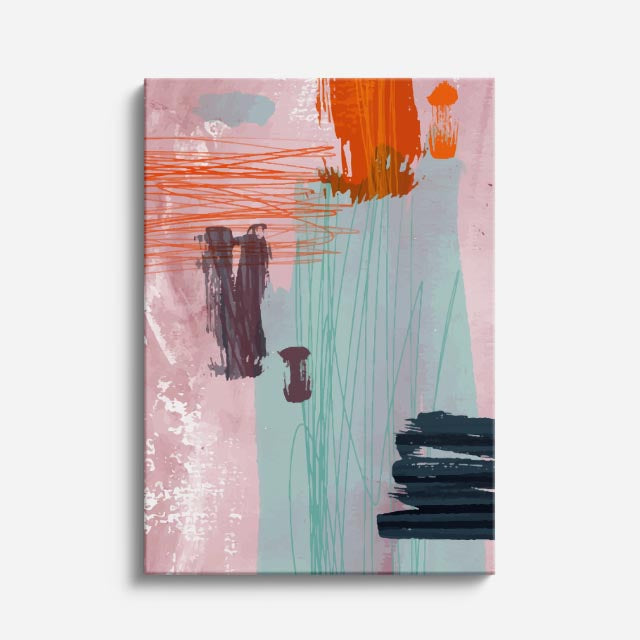 Cuadro canvas Pinceladas Naranja Negro Expresivas - Contemporaneos Abstractos - Vista Frente