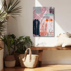 Cuadro canvas Trazos Naranja Negro Gestuales - Contemporaneos Abstractos - Vista Lifestyle