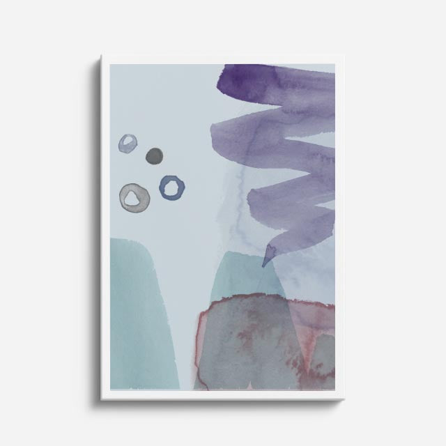 Cuadro canvas Manchas Gris Lila Minimalistas - Contemporaneos Abstractos - Vista Frente