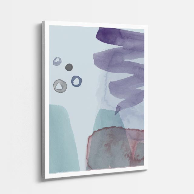 Cuadro canvas Manchas Gris Lila Minimalistas - Contemporaneos Abstractos - Vista Perspectiva