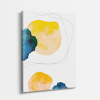 Cuadro canvas Manchas Amarillo y Teal Abstractas - Contemporaneos Abstractos - Vista Perspectiva