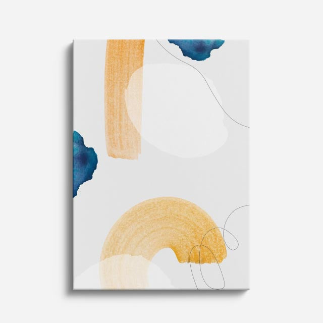 Cuadro canvas Formas Teal y Amarillo Minimalistas - Contemporaneos Abstractos - Vista Frente