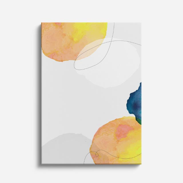Cuadro canvas Siluetas Amarillo Gris Organicas - Contemporaneos Abstractos - Vista Frente