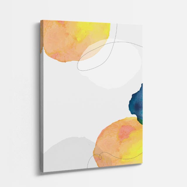 Cuadro canvas Siluetas Amarillo Gris Organicas - Contemporaneos Abstractos - Vista Perspectiva