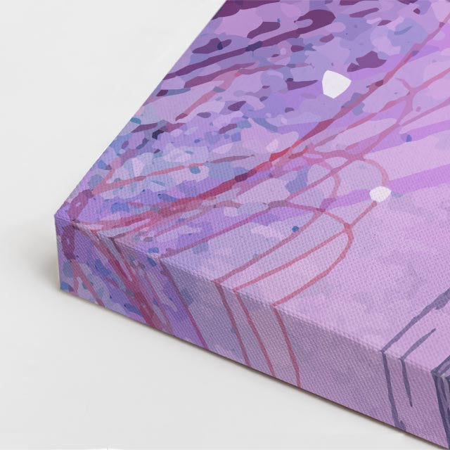 Cuadro canvas Pinceladas Lila y Turquesa Gestuales - Contemporaneos Abstractos - Vista CloseUp