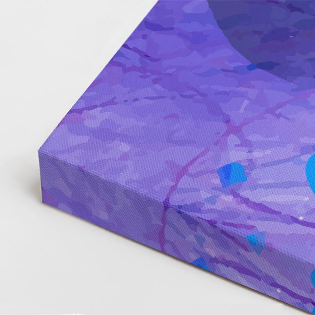 Cuadro canvas Manchas Azul Marino y Naranja Gestuales - Contemporaneos Abstractos - Vista CloseUp