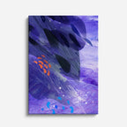 Cuadro canvas Manchas Azul Marino y Naranja Gestuales - Contemporaneos Abstractos - Vista Frente