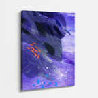 Cuadro canvas Manchas Azul Marino y Naranja Gestuales - Contemporaneos Abstractos - Vista Perspectiva