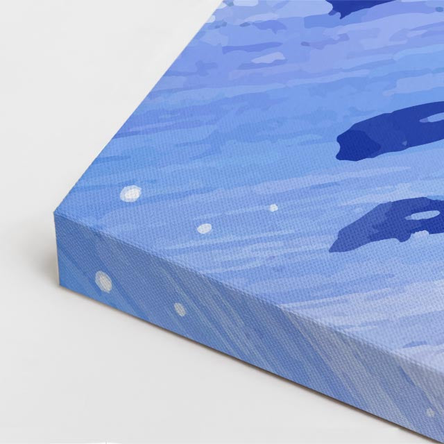 Cuadro canvas Trazos Azul Celeste Expresivos - Contemporaneos Abstractos - Vista CloseUp
