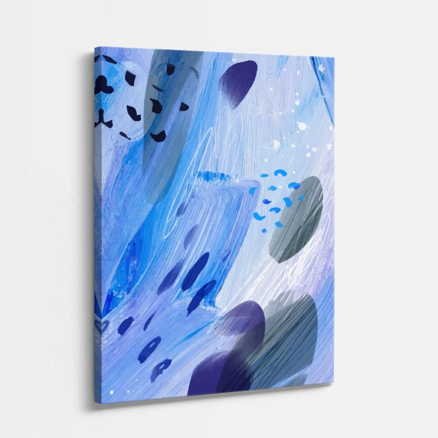 Cuadro canvas Trazos Azul Celeste Expresivos - Contemporaneos Abstractos - Vista Perspectiva