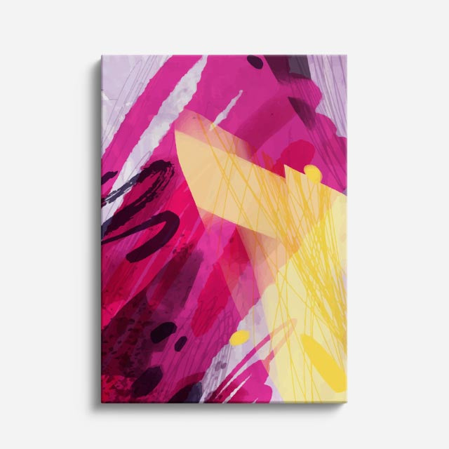 Cuadro canvas Pinceladas Fucsia y Negro Gestuales - Contemporaneos Abstractos - Vista Frente