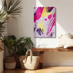 Cuadro canvas Pintura Fucsia y Amarillo Caos - Contemporaneos Abstractos - Vista Lifestyle