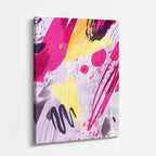 Cuadro canvas Pintura Fucsia y Amarillo Caos - Contemporaneos Abstractos - Vista Perspectiva