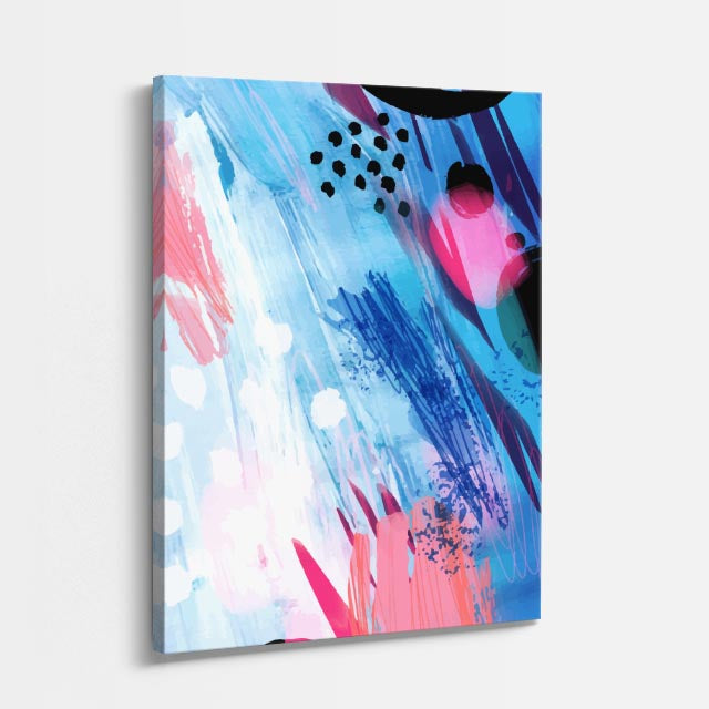 Cuadro canvas Pinceladas Azul Rosa Textura - Contemporaneos Abstractos - Vista Perspectiva