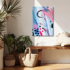 Cuadro canvas Salpicado Rosa Azul Negro - Contemporaneos Abstractos - Vista Lifestyle