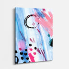 Cuadro canvas Salpicado Rosa Azul Negro - Contemporaneos Abstractos - Vista Perspectiva