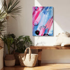 Cuadro canvas Pinceladas Fucsia Rosa Azul - Contemporaneos Abstractos - Vista Lifestyle