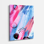 Cuadro canvas Pinceladas Fucsia Rosa Azul - Contemporaneos Abstractos - Vista Perspectiva