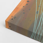 Cuadro canvas Acuarela Amarillo Teal Gestos - Contemporaneos Abstractos - Vista CloseUp